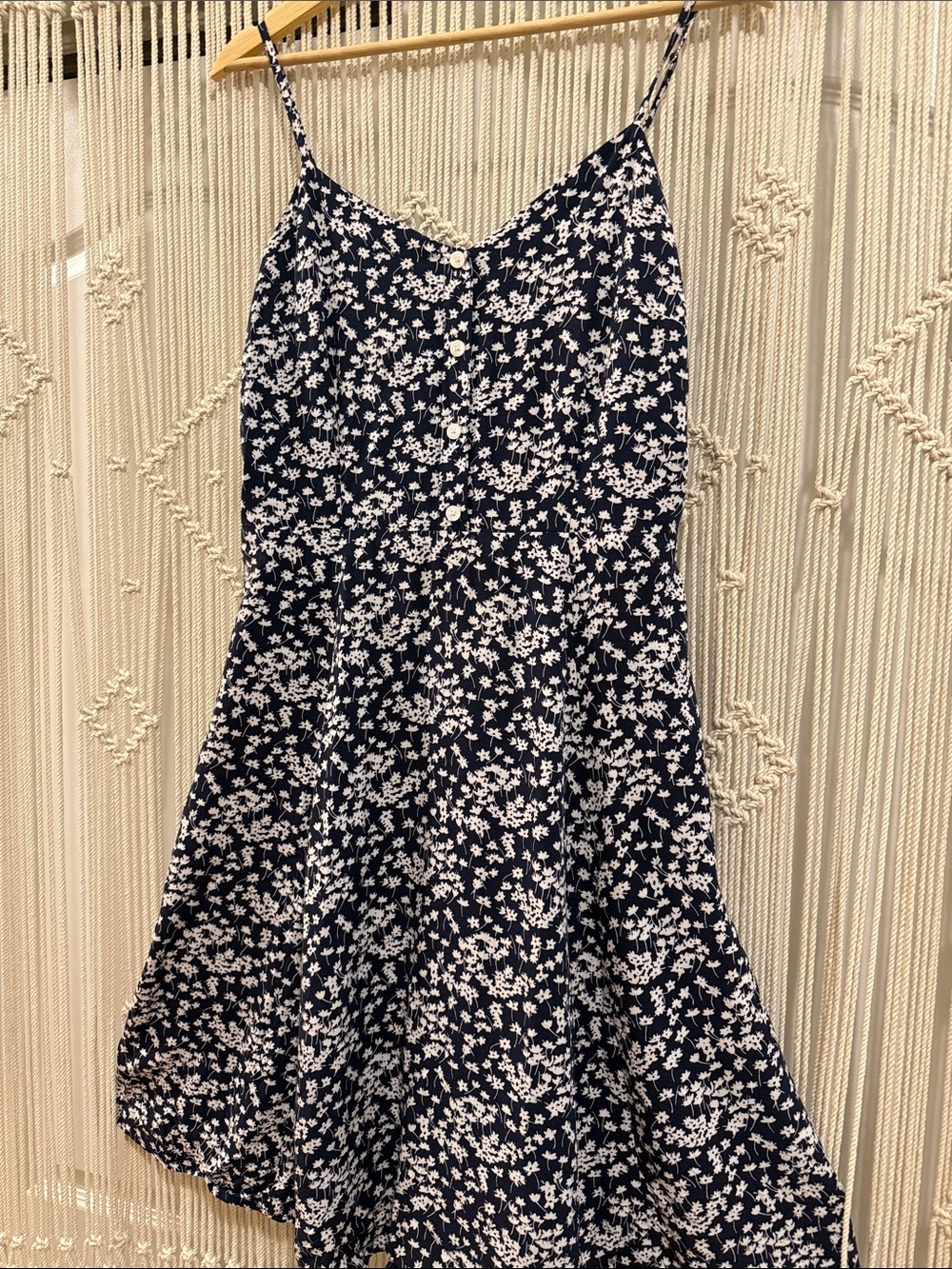 GAP Navy and White Floral Spaghetti-Strap Mini Dress - Picture 8 of 8